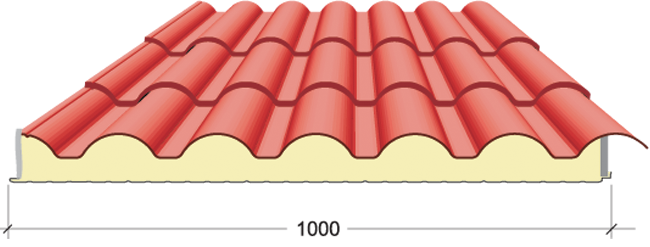 Lamiera ondulata finto coppo copertura tetto
